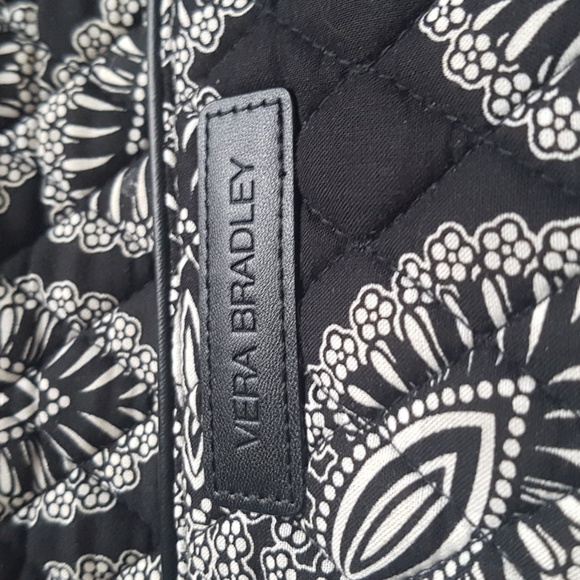 Vera Bradley Black White Floral Quilted Tote Bag with Zipper - Picture 2 of 16